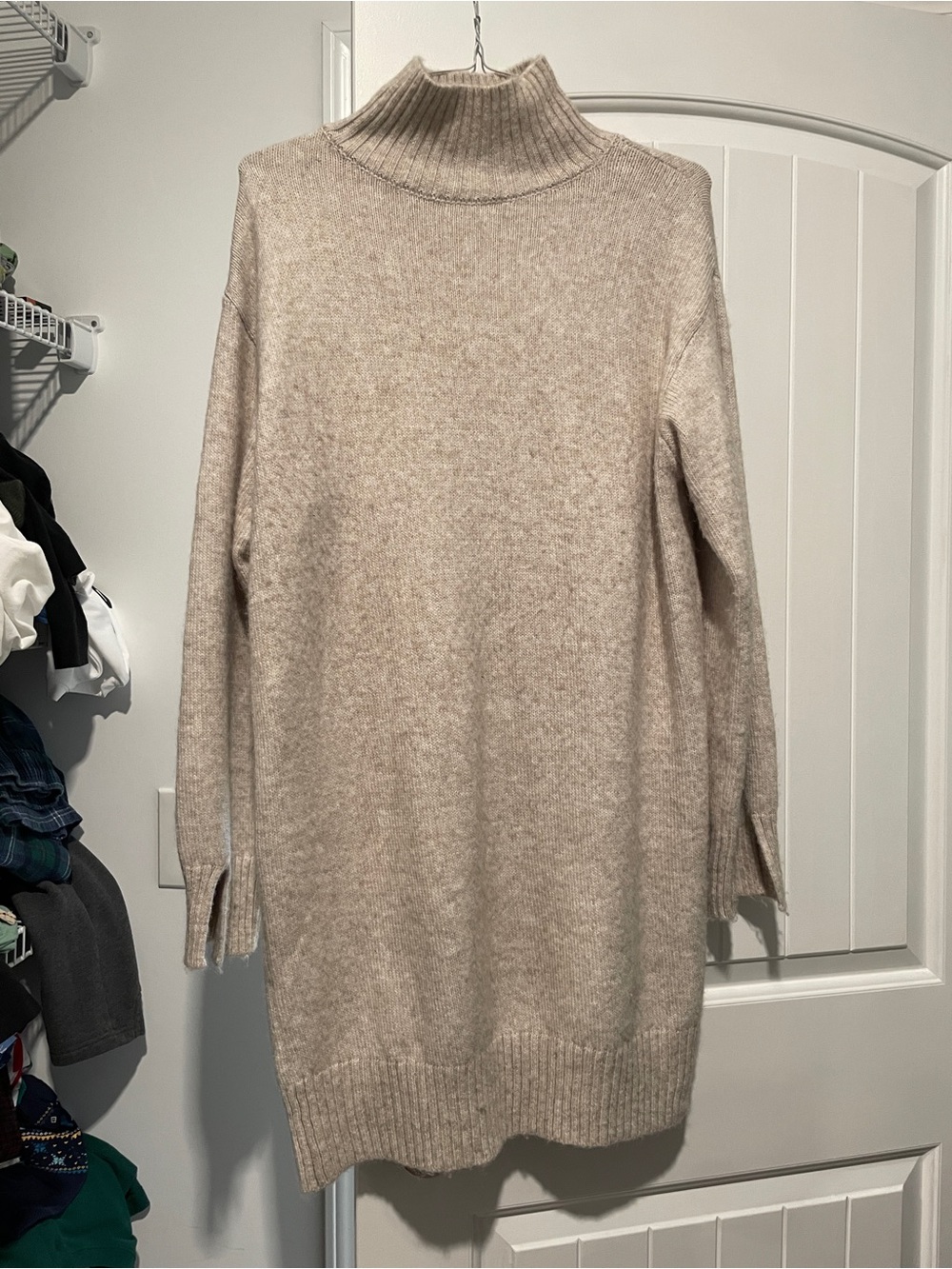H&M Cream Turtleneck Sweater Dress